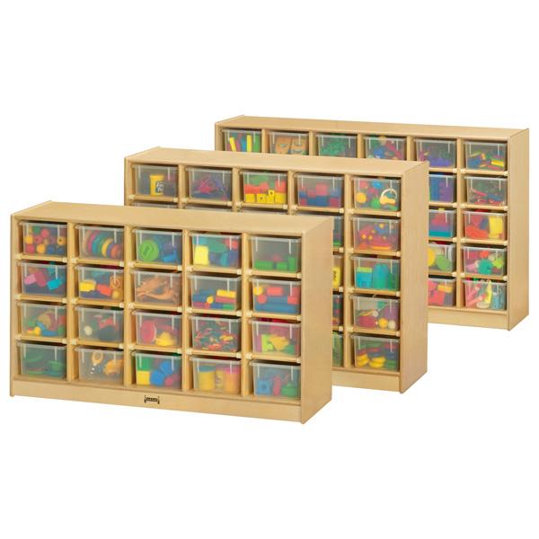 Jonti-Craft 04210JC Mobile Cubbie Storage with 20 Clear Trays