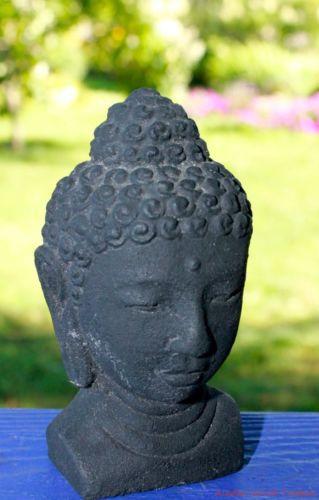 Mini Buddha Bust head cast LAVA STONE Garden Statue