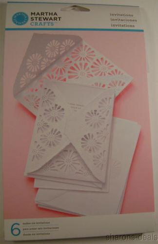 Martha Stewart Crafts Vintage Flower Invitations 36 Envelopes Seals Lot 6 Diecut