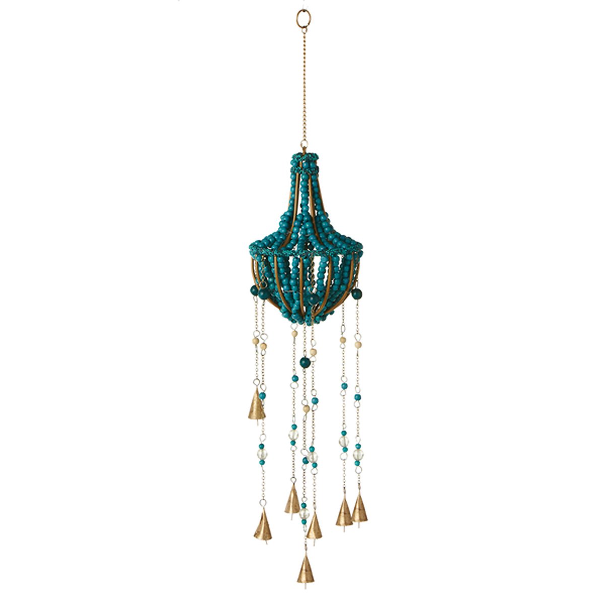 Handcrafted Turquoise Beaded Chandelier Windchime