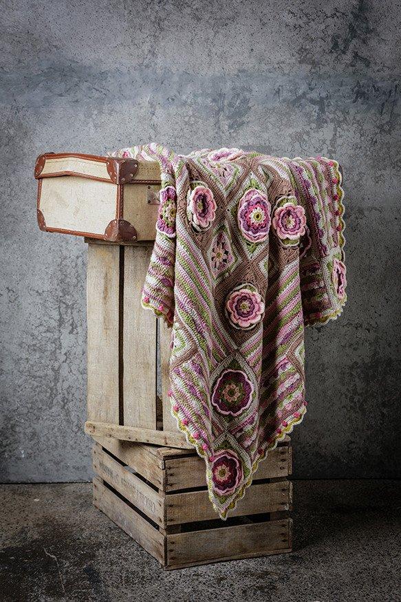 Lily Pond Blanket by Jane Crowfoot in Special DK Cherry Blossom Colour Pack