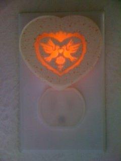 Love Birds in Heart Neon-Lithic Night Light by Spotlight Designs Handcrafted in the USA