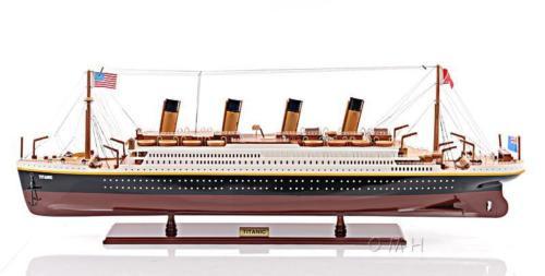 Handcrafted Wooden Titanic Painted Small Model Ship
