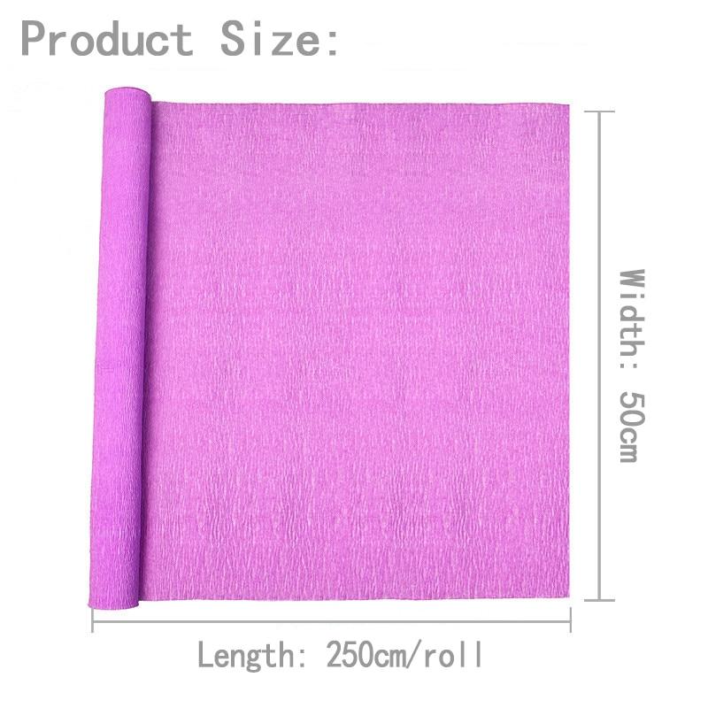 Origami - 250*50CM Colored Crepe Paper Roll Origami Crinkled Crepe Paper Craft DIY Flowers Decoration Gift Wrapping Paper Craft