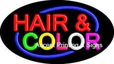 Hair & Color Flashing Handcrafted Real GlassTube Neon Sign