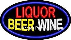 Liquor Beer Wine Flashing Handcrafted Real GlassTube Neon Sign