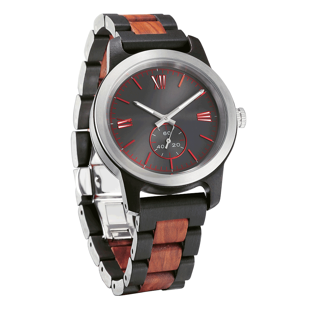 Men's Handcrafted Engraving Ebony & Rose Wood