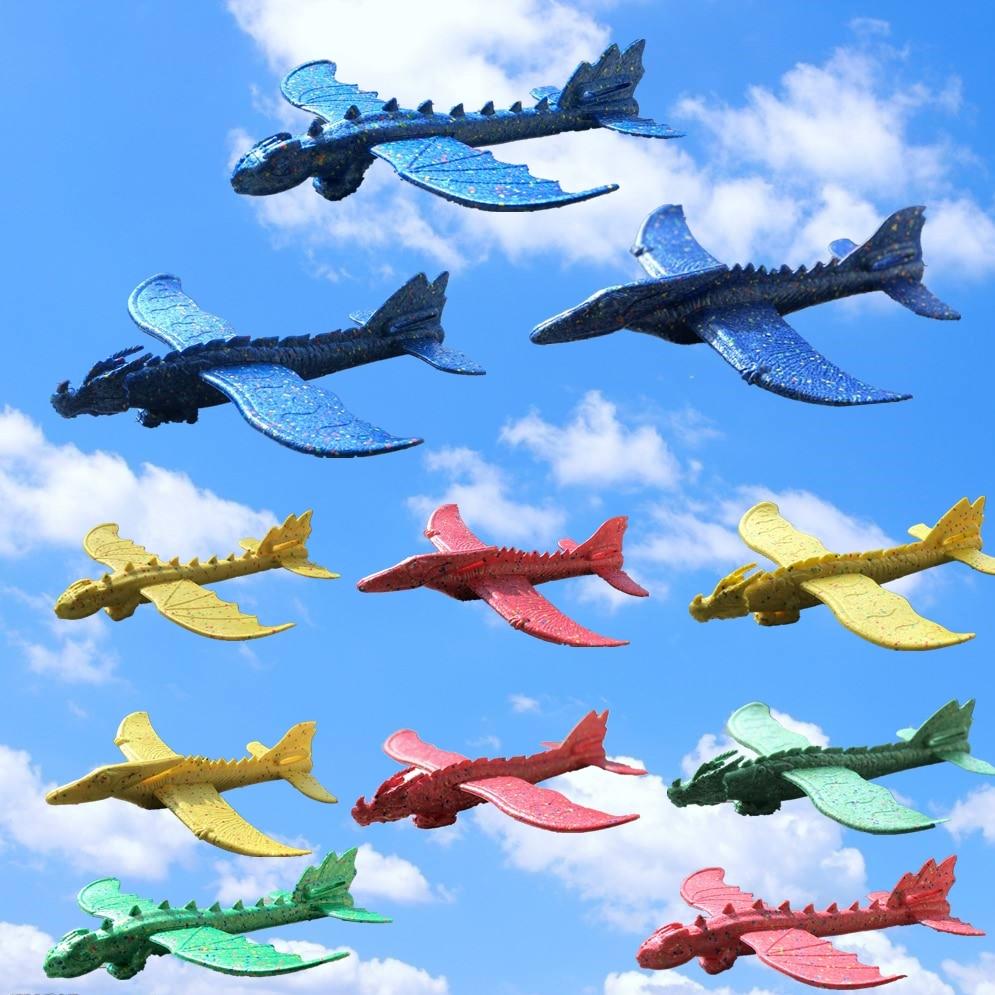 Hand Launch Throwing Glider Aircraft Inertial Foam EPP Dinosaur Dragon Plane Model 48cm