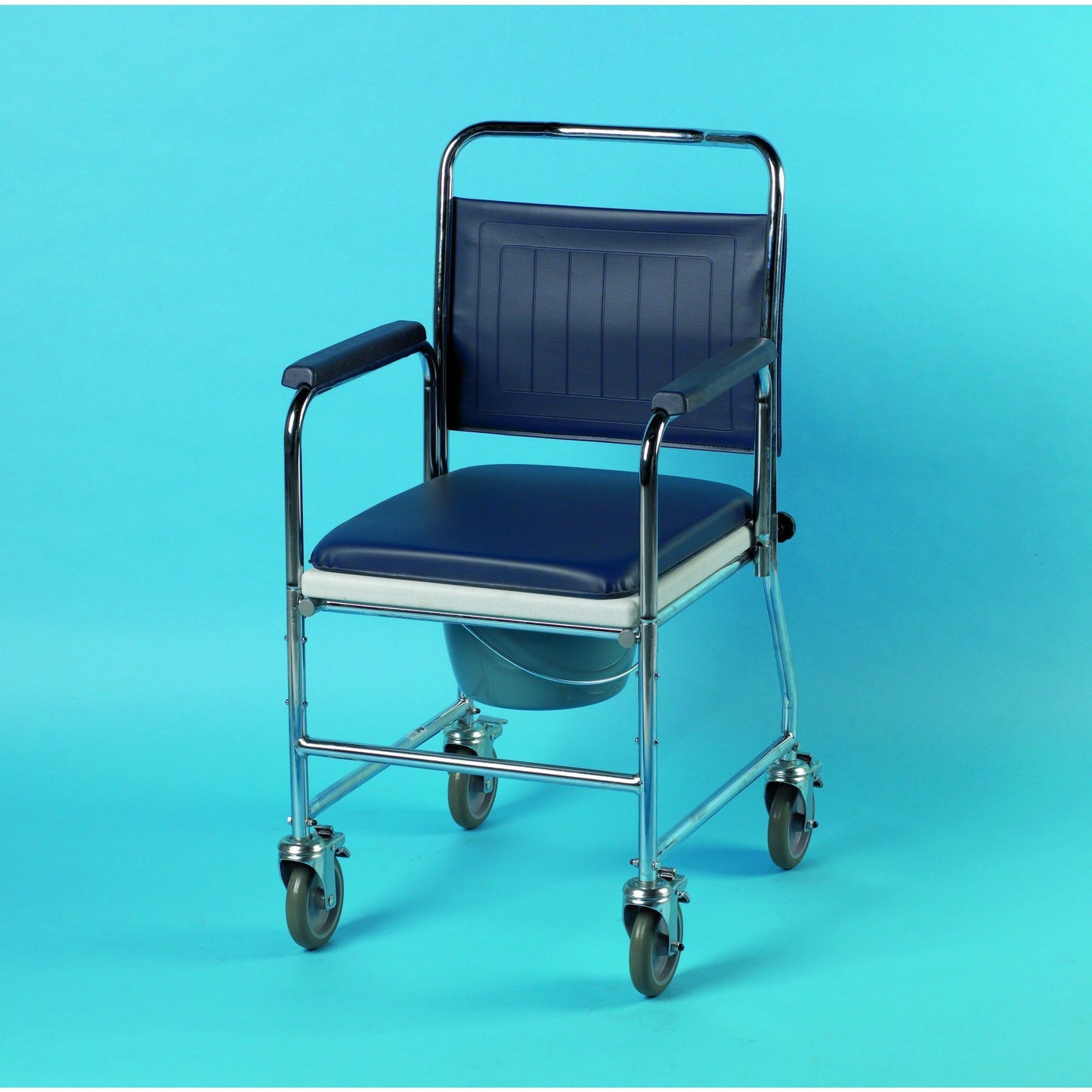 Homecraft Chrome Mobile Wheeled Commode Chair