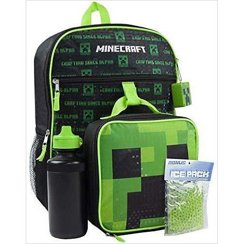 Minecraft Creeper 5 Piece Backpack Set