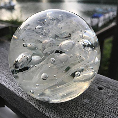 Glass Globe Orb Clear Crystal Tidal Bubbles Paperweight Vase Glass Art Glass Home Decor Accent