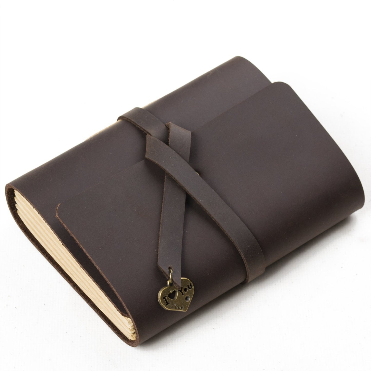 Top ancicraft small leather journal with heart i love you handmade blank craft paper brown a6 with gift boxa64 13x5 91inch