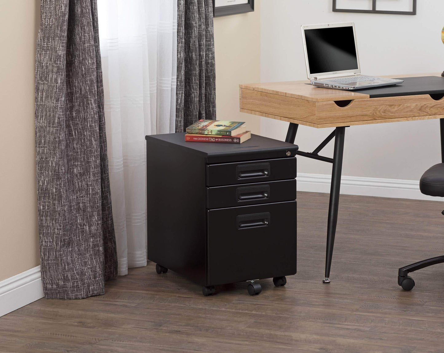 Home craft hobby essentials 62002 metal 3 vertical mobile filing cabinet 15 75 w x 22 d craft supply storage with locking drawers in black