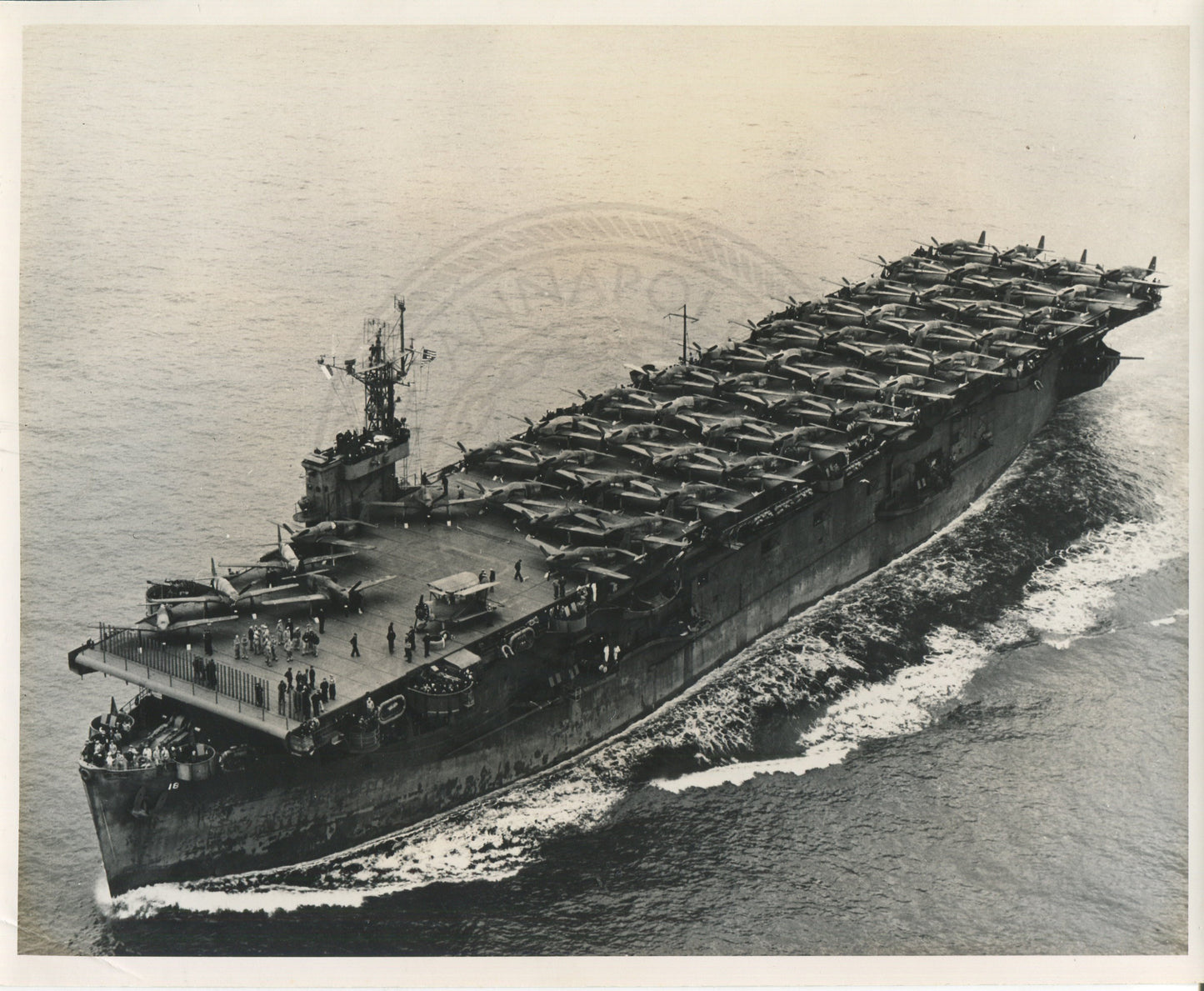 Official Navy Photo of WWII era USS Altahama (CVE-18) Aircraft Carrier