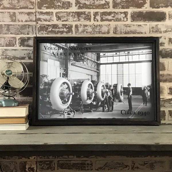 Vought-Sikorsky Aircraft Reproduction Photo in Framed Shadowbox 26-3/4-in