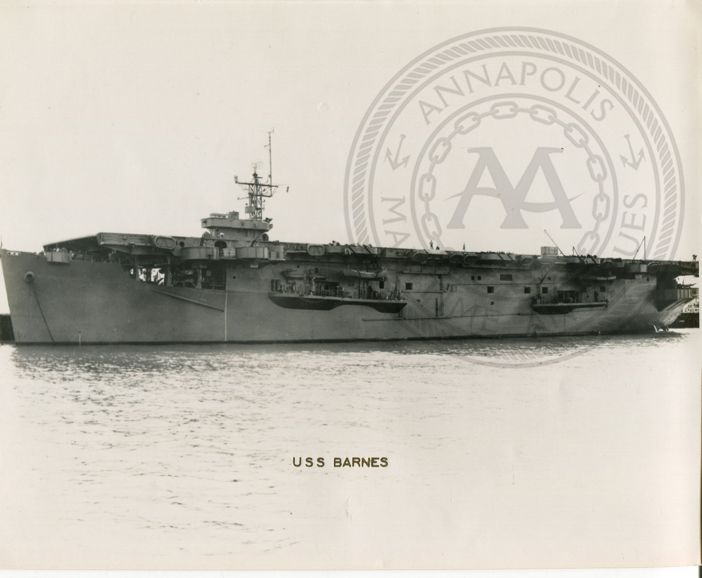 Official Navy Photo of WWII era USS Barnes (CVE-20) Aircraft Carrier
