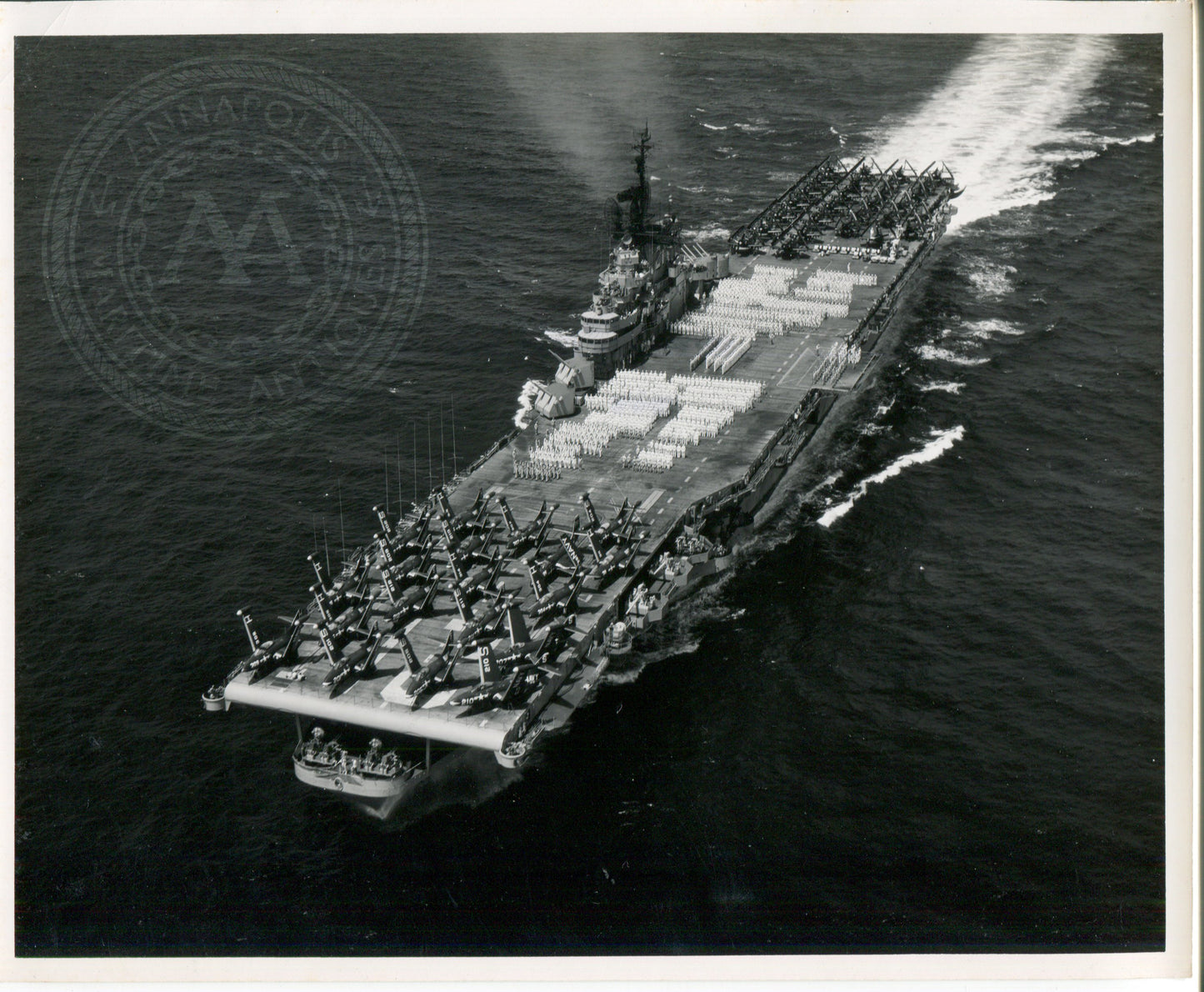 Official Navy Photo of WWII era USS Boxer (CV-21) Aircraft Carrier