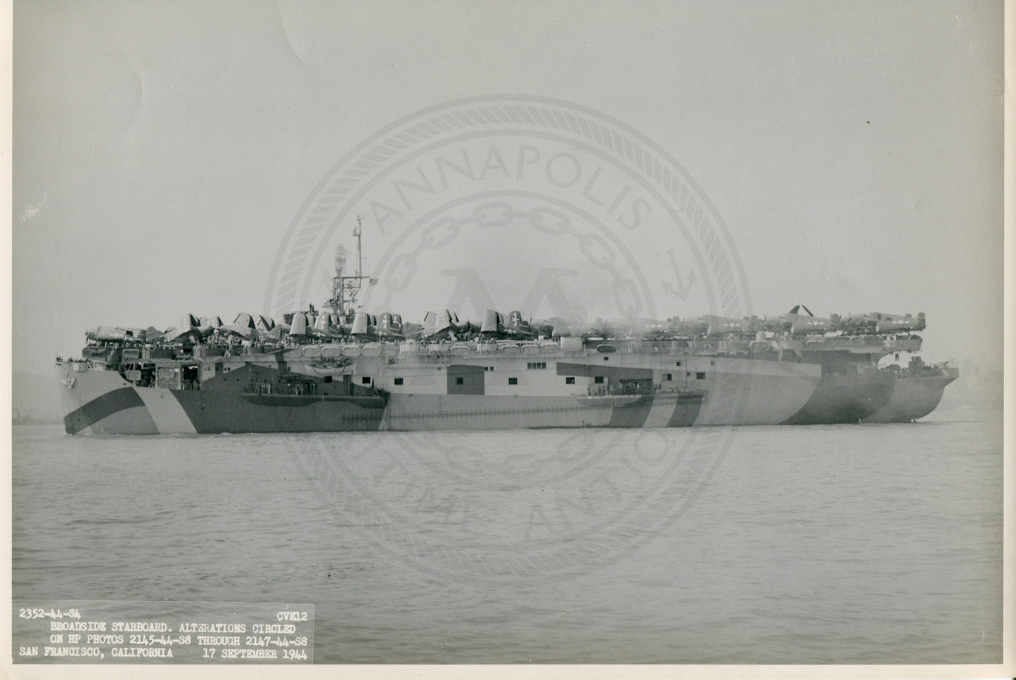 Official Navy Photo of WWII era USS Copahee (CVE-12) Aircraft Carrier