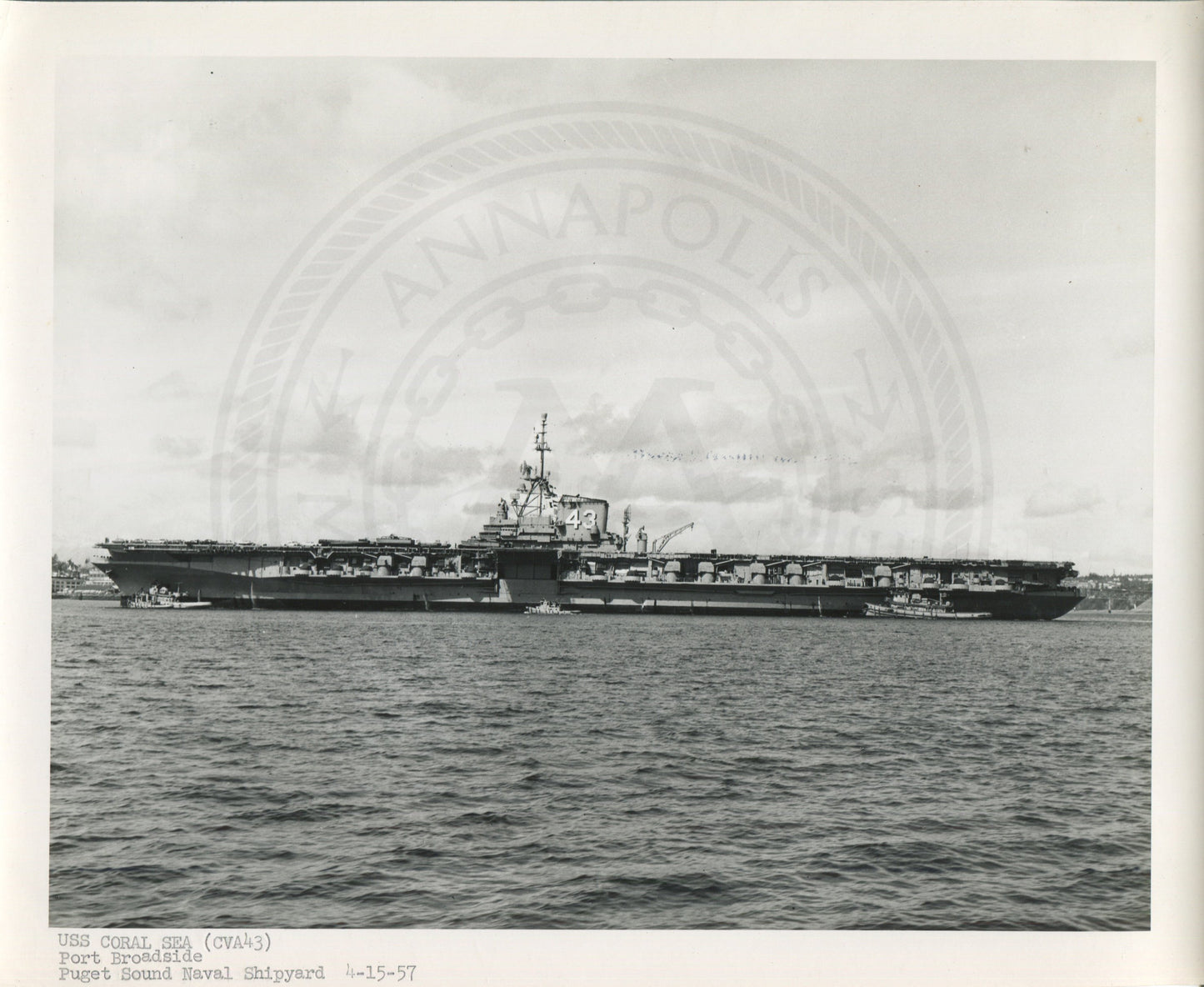 Official Navy Photo of WWII era USS Coral Sea (CV-43) Aircraft Carrier