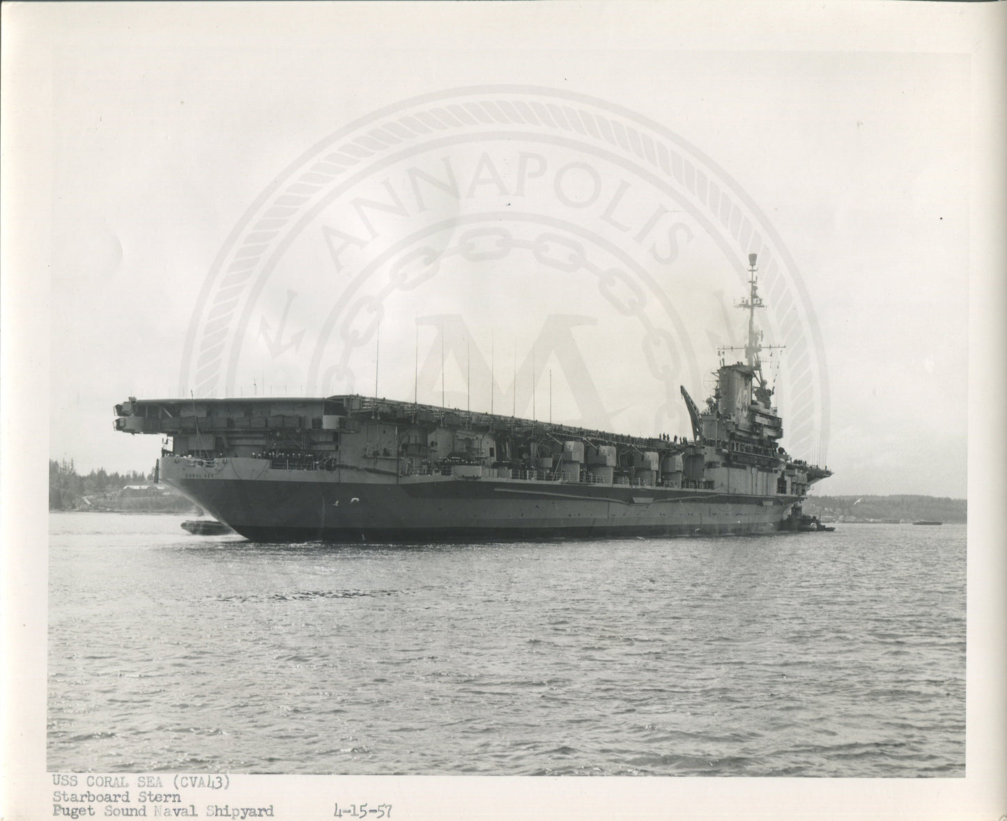 Official Navy Photo of WWII era USS Coral Sea (CV-43) Aircraft Carrier