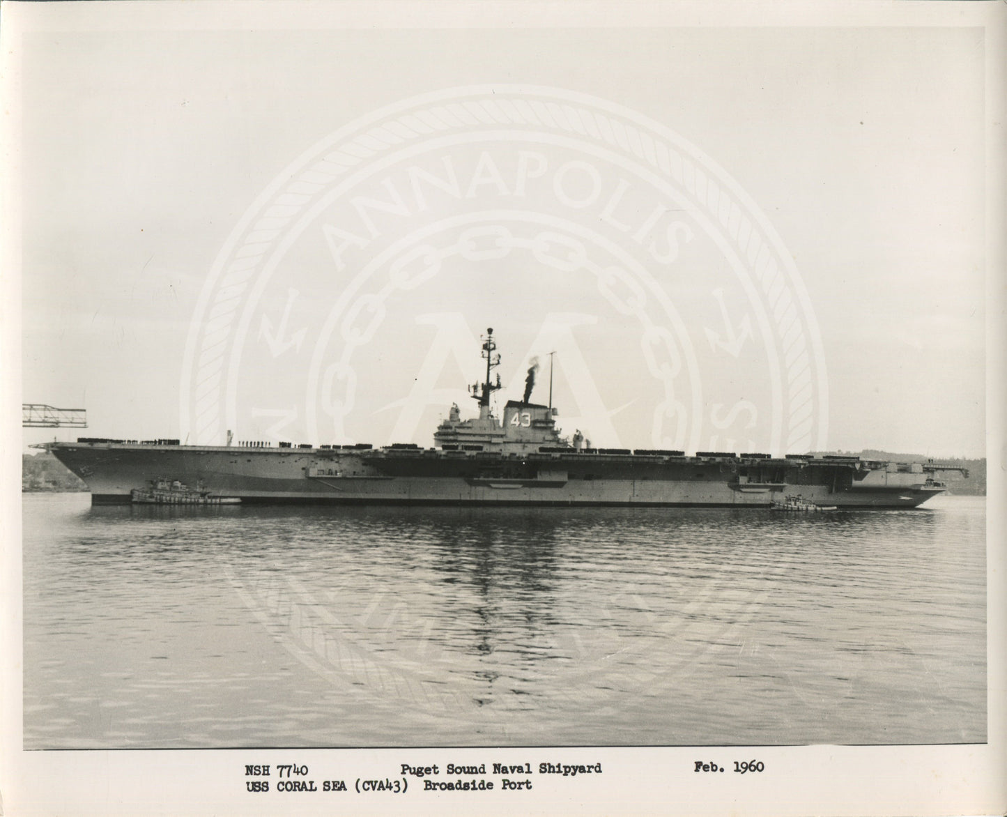 Official Navy Photo of WWII era USS Coral Sea (CV-43) Aircraft Carrier