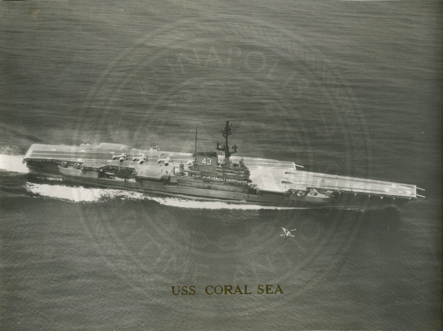 Official Navy Photo of WWII era USS Coral Sea (CV-43) Aircraft Carrier