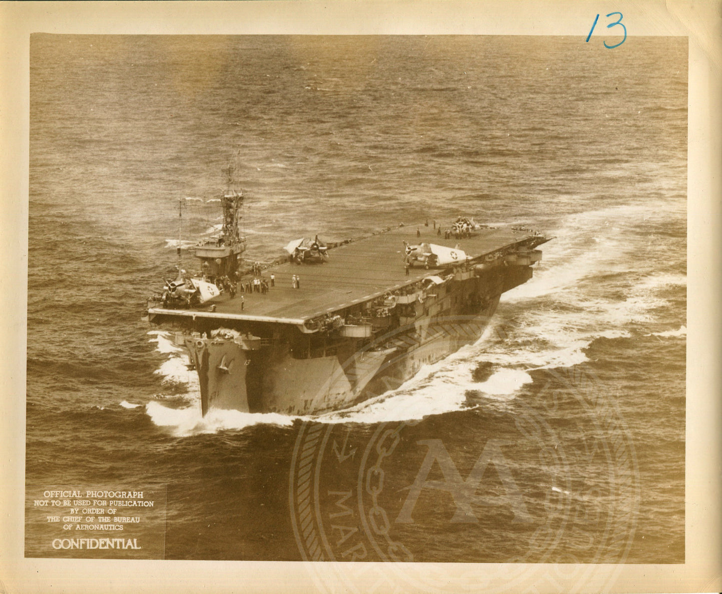 Official Navy Photo of WWII era USS CORE (CVE-13) Aircraft Carrier