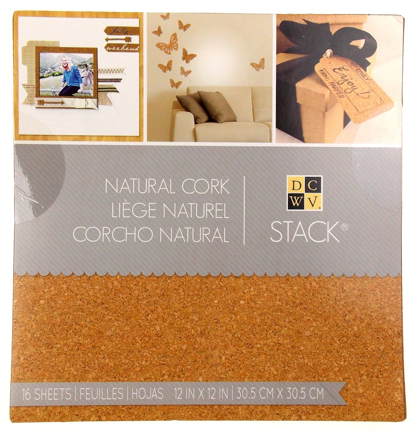 Stack Natural Cork Book 16 Sheets 12"x12" Crafts DCWV Wedding Invitations Favors