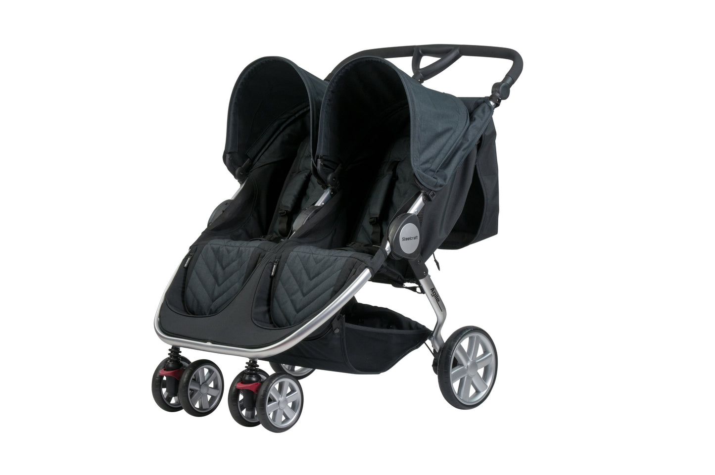 Steelcraft Agile Twin Stroller Black Linen