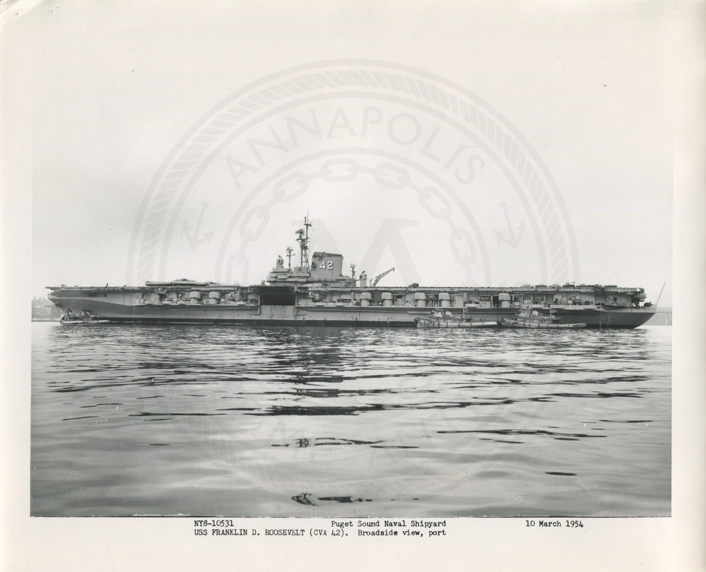 Official Navy Photo of WWII era USS Franklin D. Roosevelt (CVA-42) Aircraft Carrier