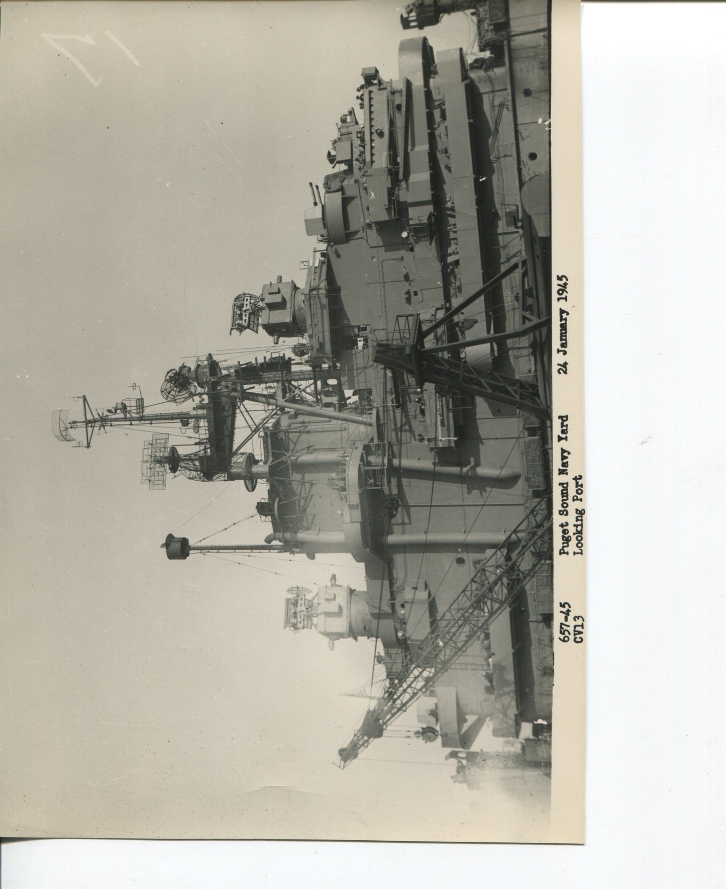 Official Navy Photo of WWII era USS Franklin (CV-13) Aircraft Carrier