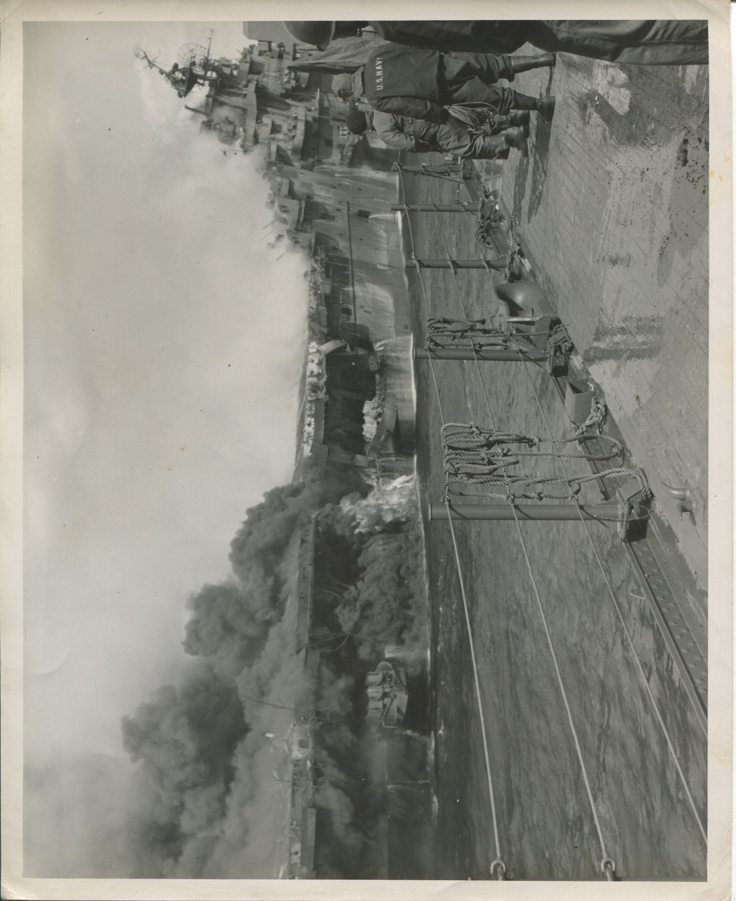 Official Navy Photo of WWII era USS Franklin (CV-13) Aircraft Carrier