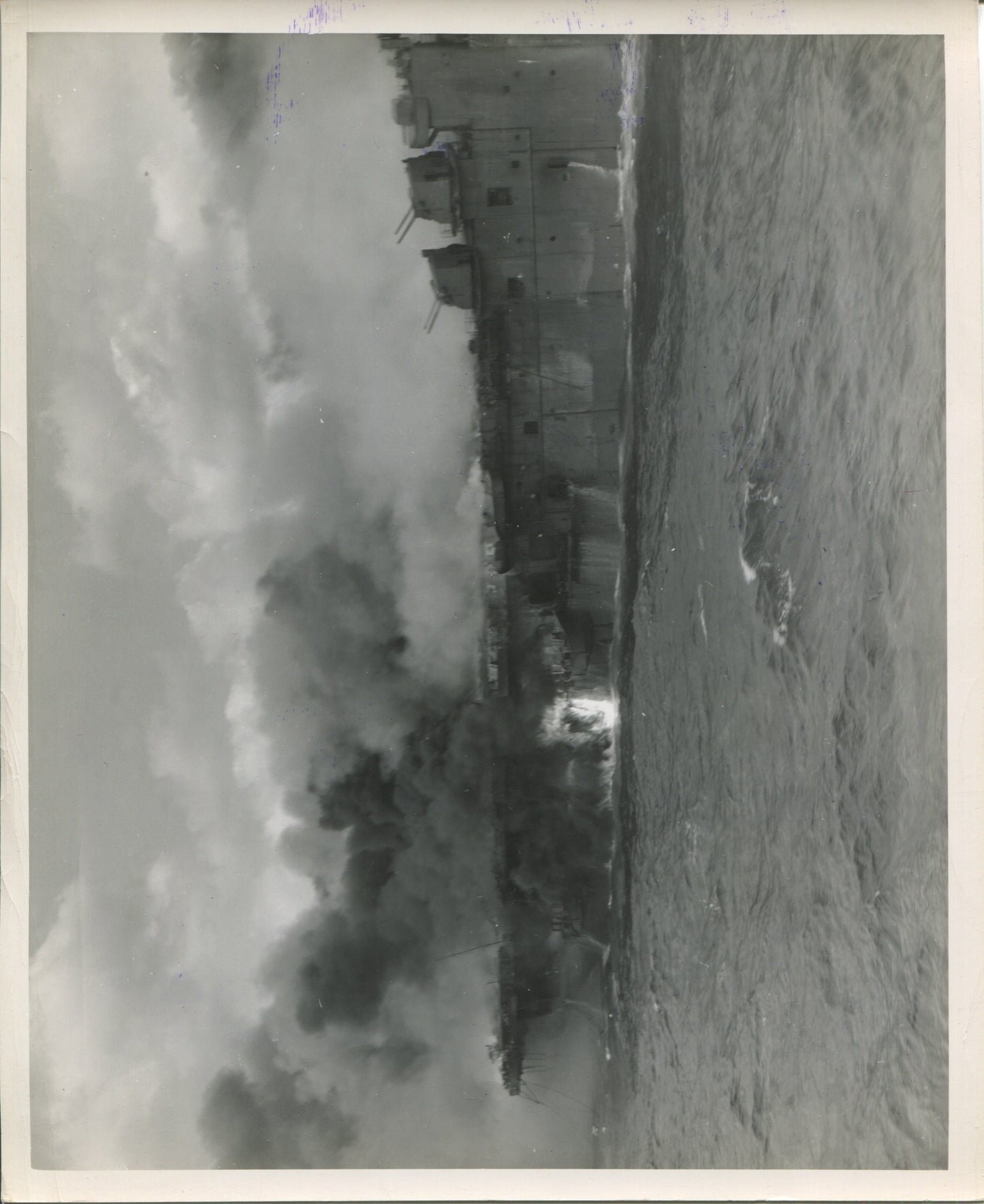 Official Navy Photo of WWII era USS Franklin (CV-13) Aircraft Carrier