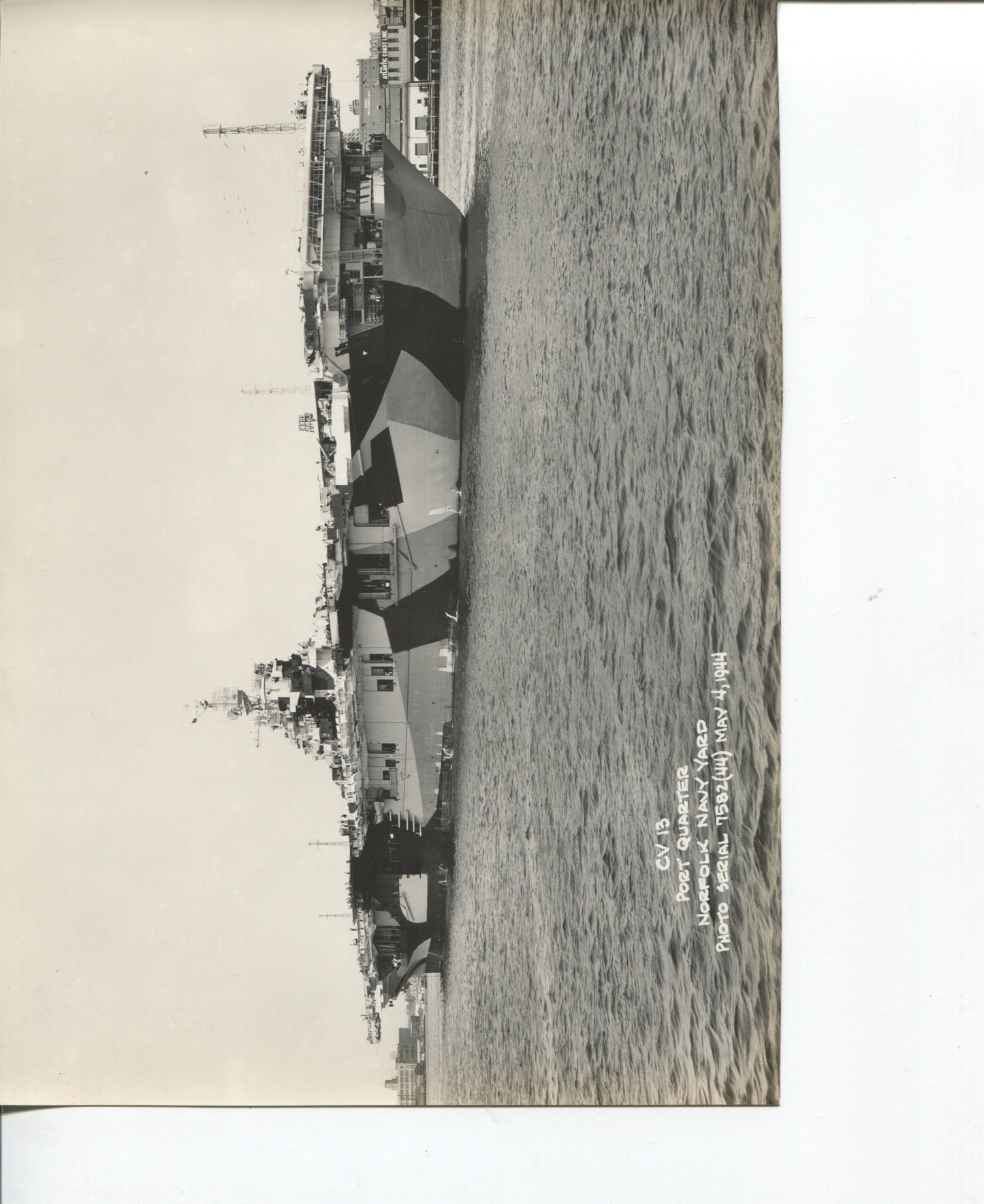 Official Navy Photo of WWII era USS Franklin (CV-13) Aircraft Carrier