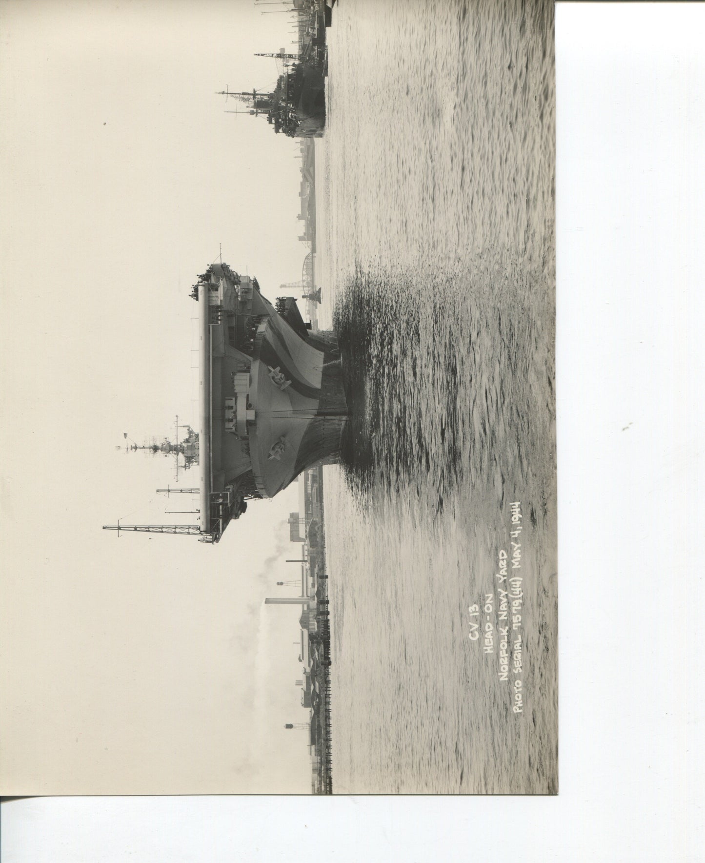 Official Navy Photo of WWII era USS Franklin (CV-13) Aircraft Carrier