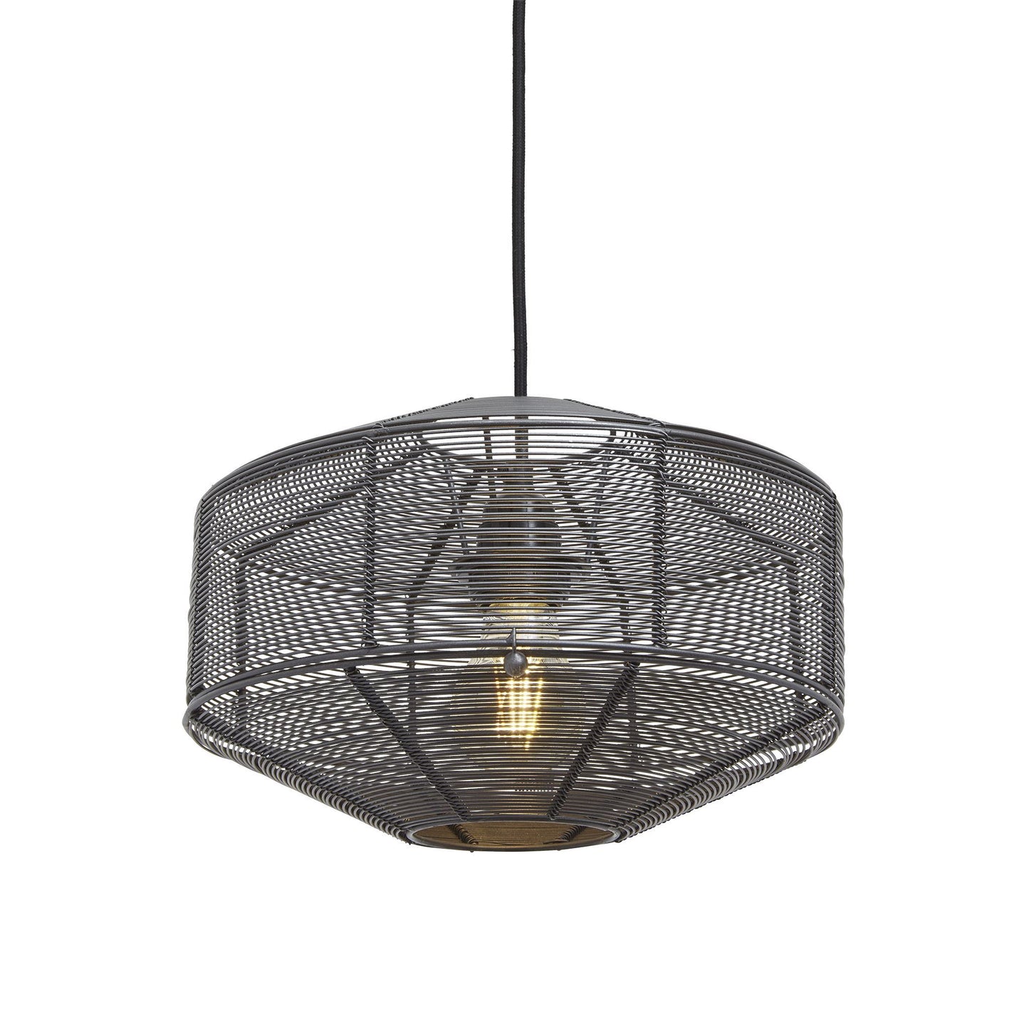 Industville Handcrafted Wire Cage Pendant - 11 Inch - Round