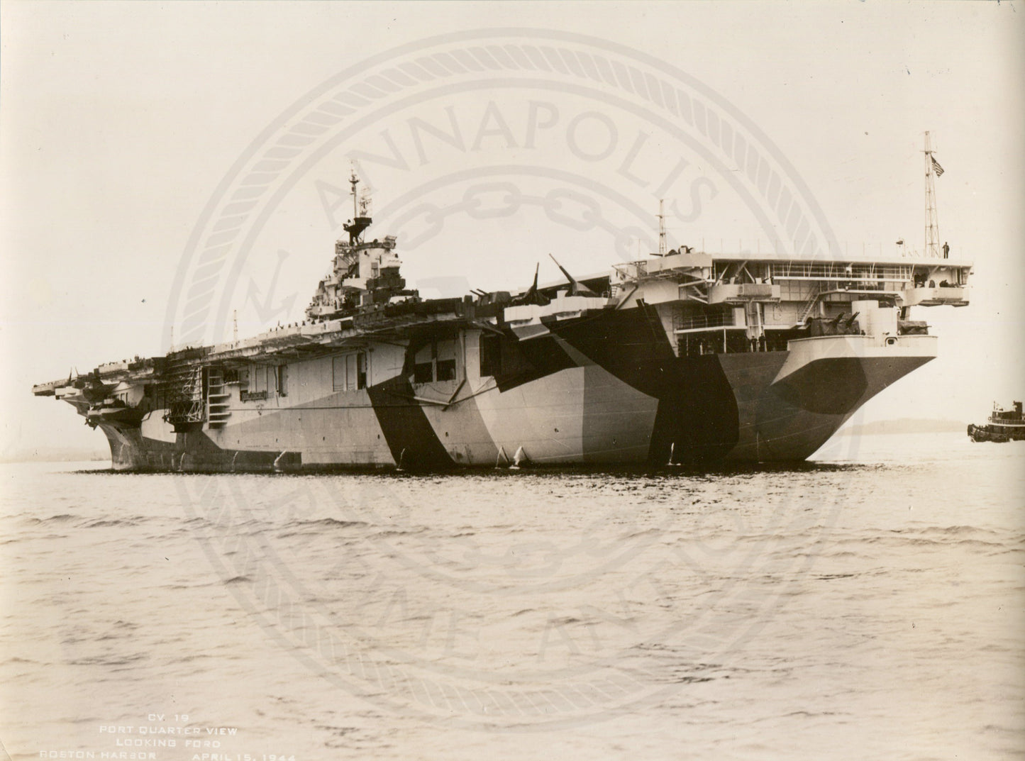 Official Navy Photo of WWII era USS Hancock (CV-19) Aircraft Carrier
