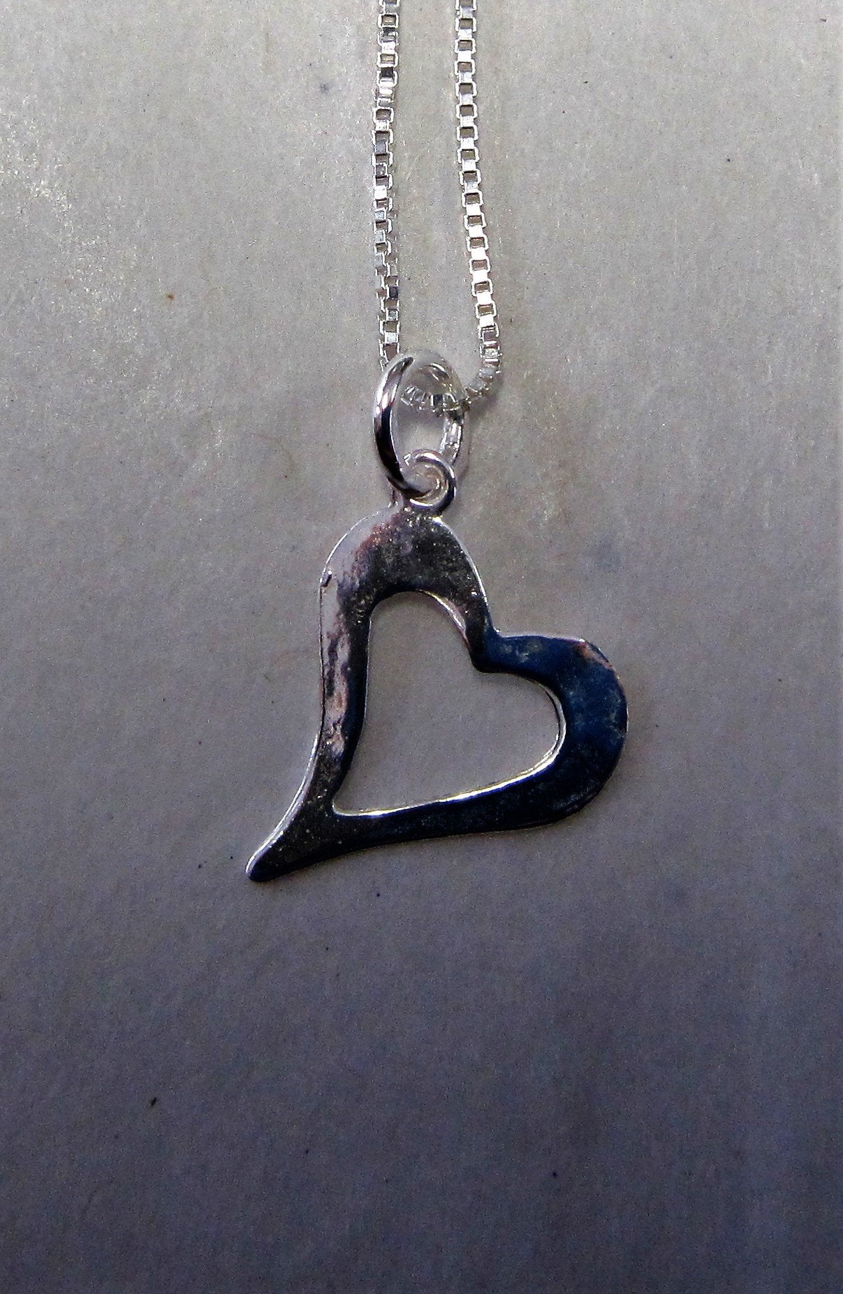Handcrafted 925 sterling silver necklace heart pendant