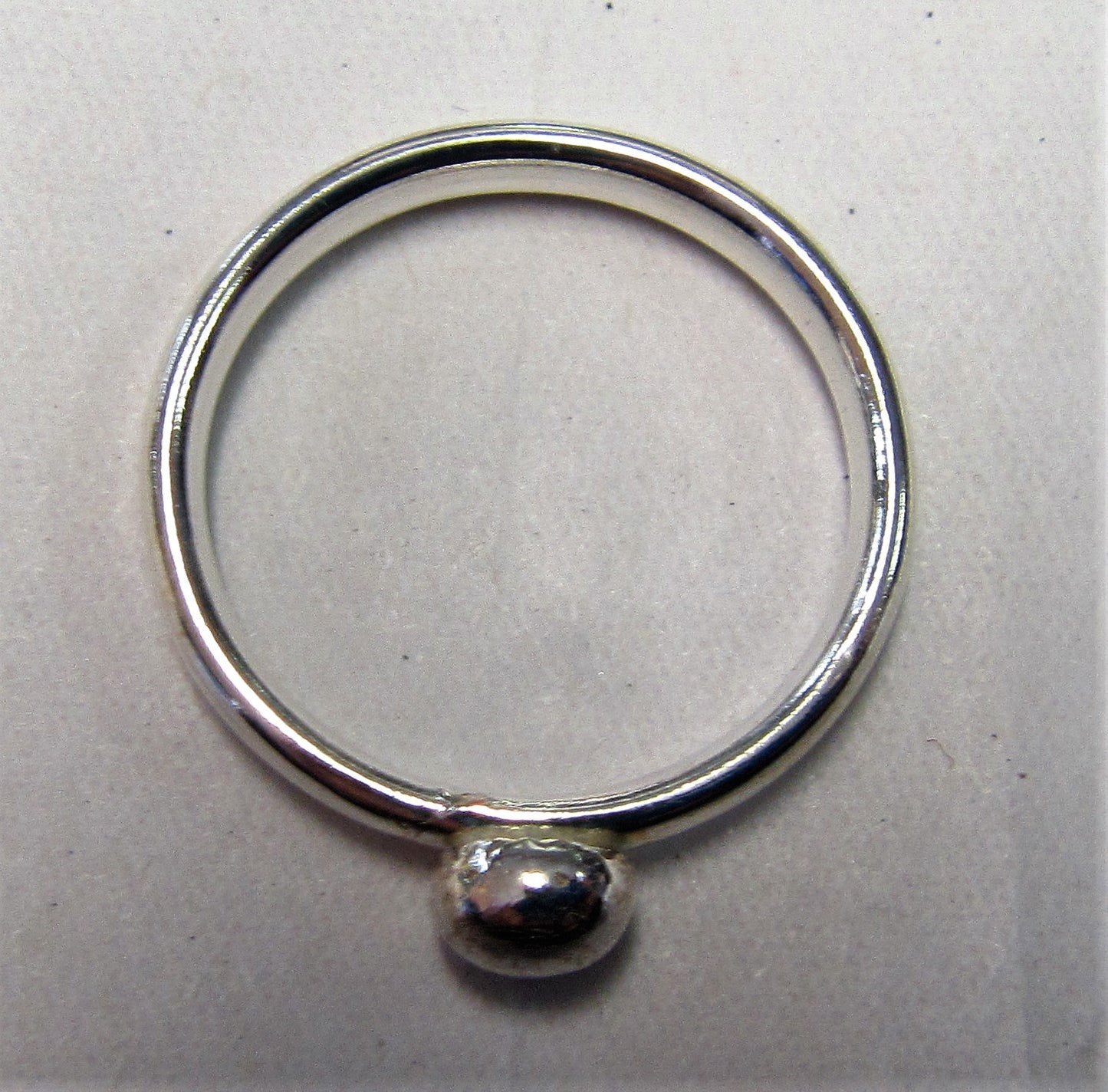 Handcrafted Sterling Silver ring with circular ball