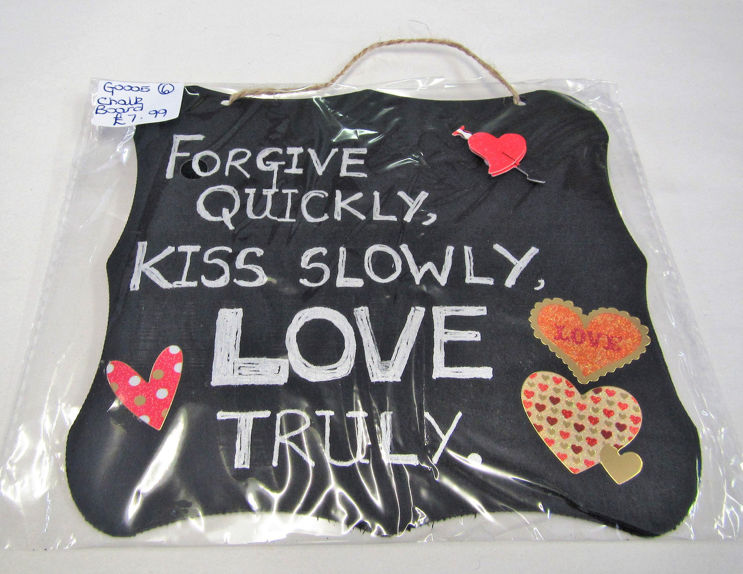 Handcrafted unique "Love" black and silver plaque