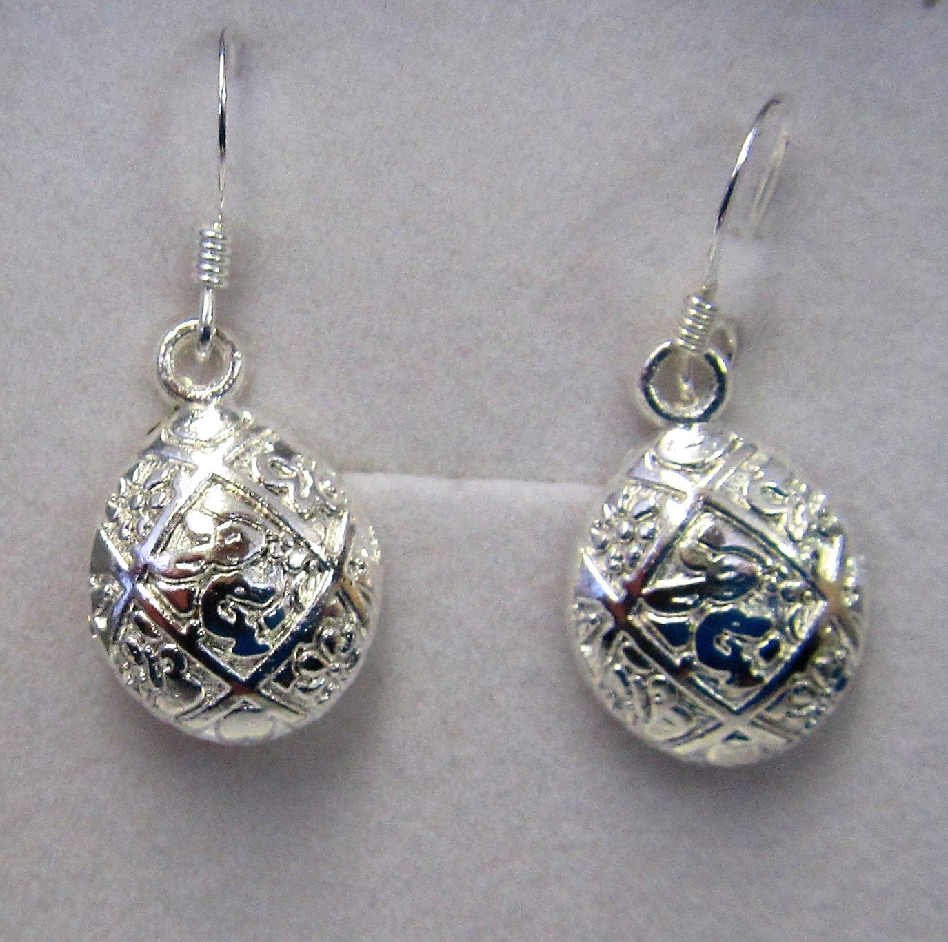 Handcrafted easter egg earrings on 925 sterling silver hooks