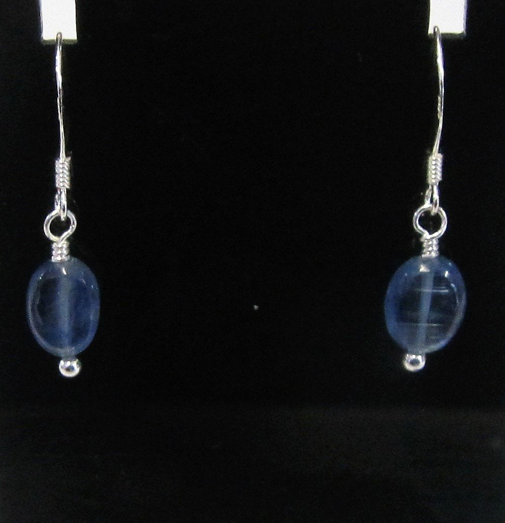 Handcrafted Sterling Silver kyanite earrings, approximately 3 cm in length