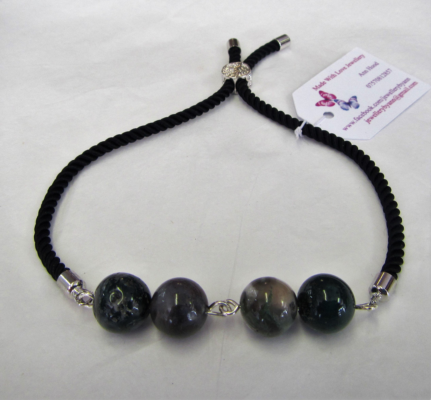 Handcrafted men's Jasper cord bracelet