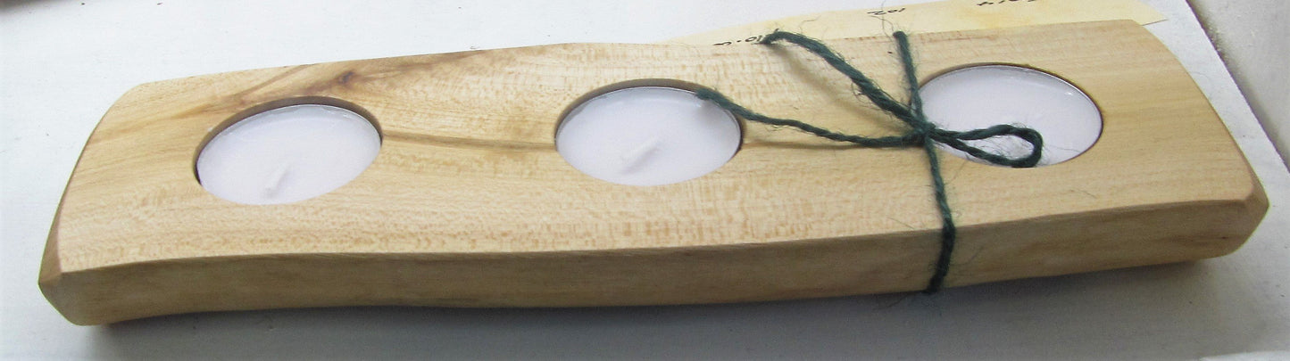 Handcrafted beautiful wooden 3 t-light holder - Various sizes