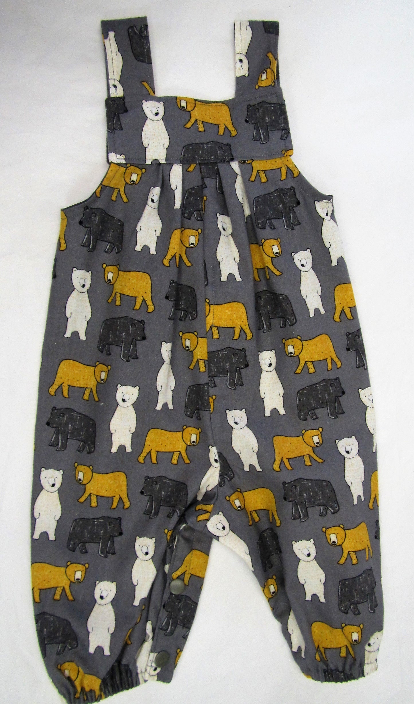 Handcrafted grey bear romper suit 6-9 months