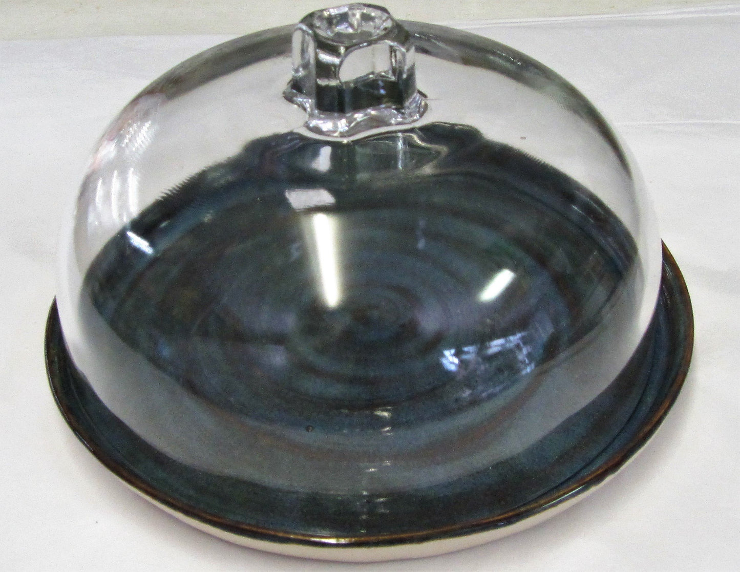 Handcrafted beautiful ceramic cheese plate dome
