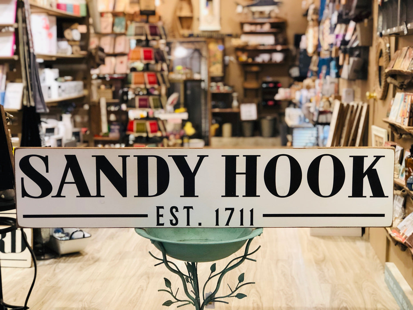 Handcrafted Barn Board Wood Sign - Sandy Hook Est. 1711 - 44-in