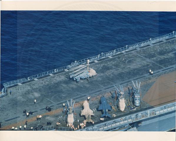 Official U.S. Navy photo of Soviet aircraft carrier Kiev underway.