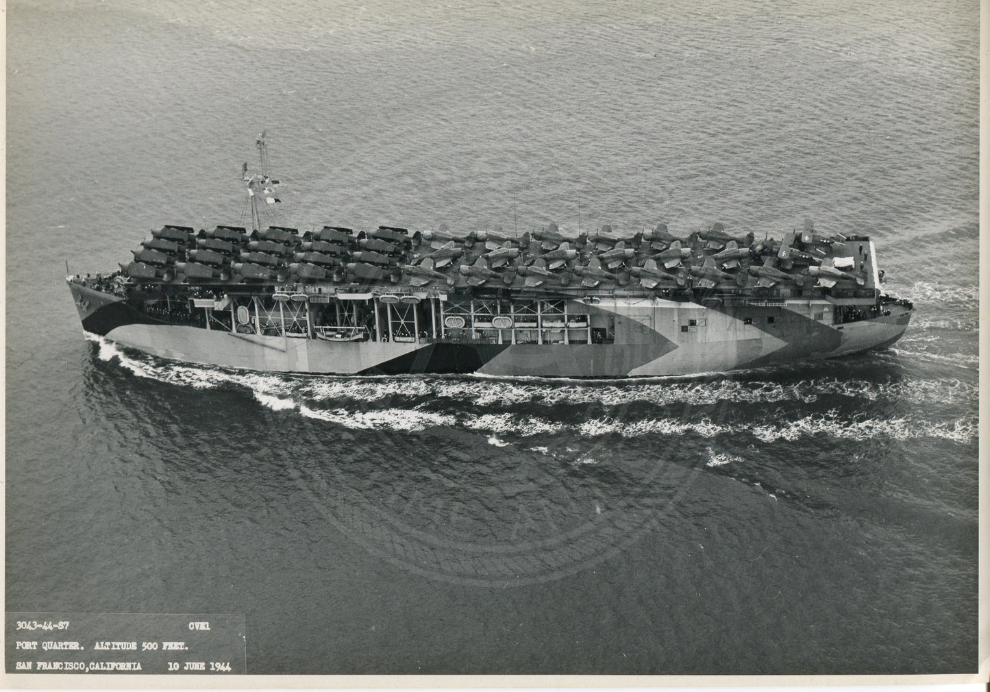 Official Navy Photo of WWII era USS Long Island (CVE-9) Aircraft Carrier