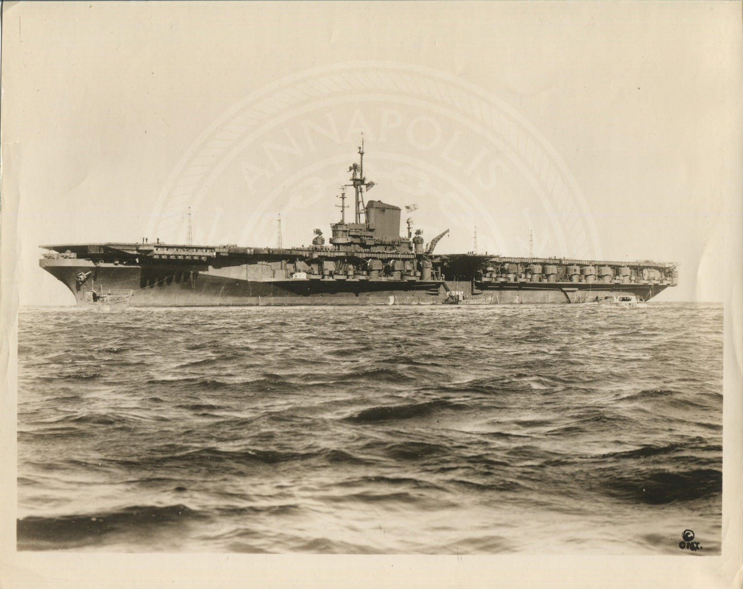 Official Navy Photo of WWII era USS Midway (CV-41) Aircraft Carrier